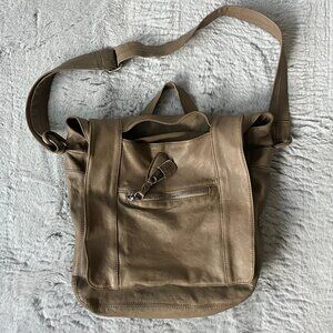 Sissi Rossi Taupe Tan Leather Crossbody Bag